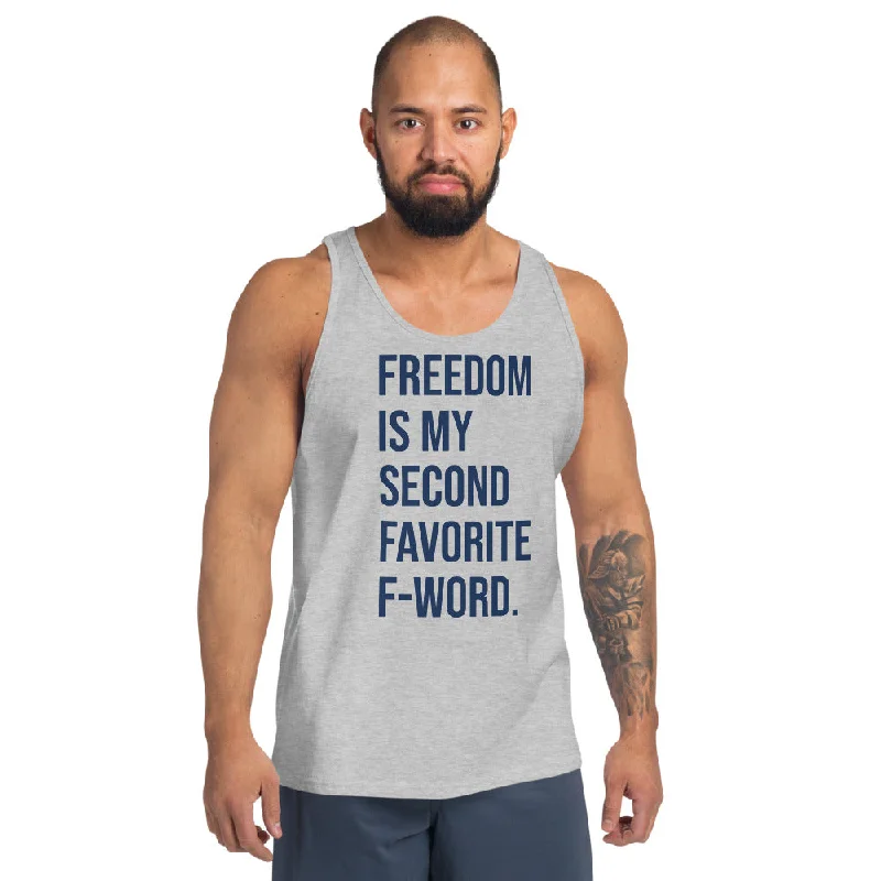 F-Word (Blue) Unisex Tank ribbed tank top