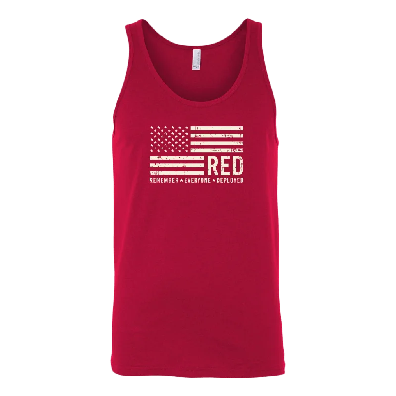 R.E.D - Remember Everyone Deployed US Flag Tank Top ivory tank top