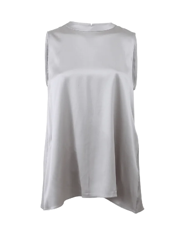 Satin Crewneck Tank essential tank top