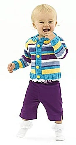 Knit Lucky Stripes Cardigan Pattern (Knit) Transparent Opaque Sheer