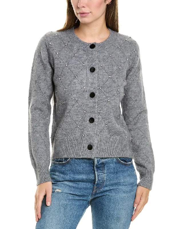 Nanette Nanette Lepore Crystal Cardigan Print Jacquard Patchwork