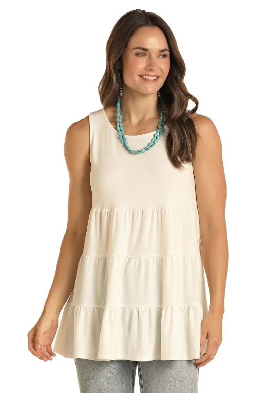 Women's Panhandle Tiered Tank Top charcoal tank top
