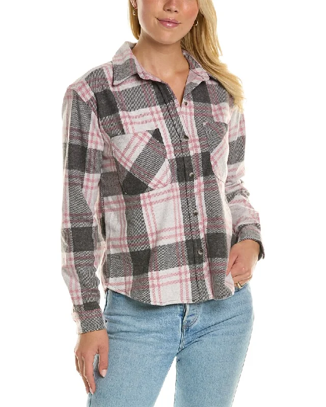 beachlunchlounge Cropped Button Front Shirt Jacket Tailored Jacket Straight Jacket A-Line Jacket