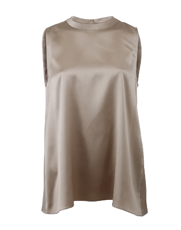 Satin Crewneck Tank yoga tank top