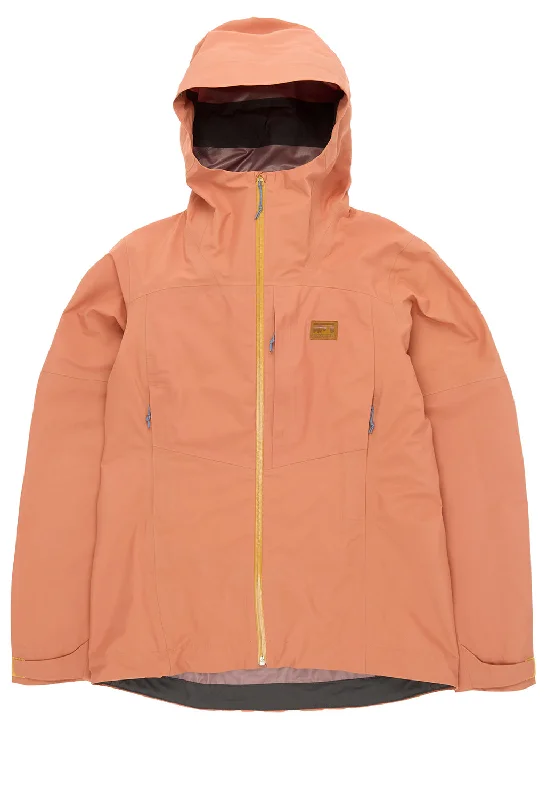 Patagonia Women's Boulder Fork Rain Jacket - Sienna Clay Front Pockets Side Pockets Patch Pockets