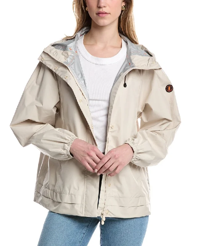 Save The Duck Rain Jacket Snapped Jacket Toggled Jacket Drawstring Jacket