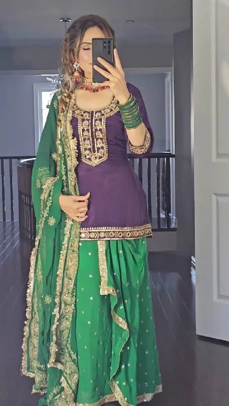 Launching New Designer Party Wear Look Top ,Dhoti Skirt and Dupatta denim skirt durable