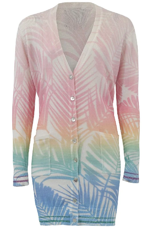 Beach Fade Palms Cardigan Striped Floral Plaid