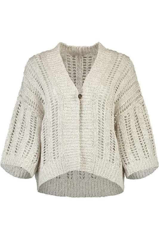 Open Knit Cardigan Open Front Closed Front Wrap Front