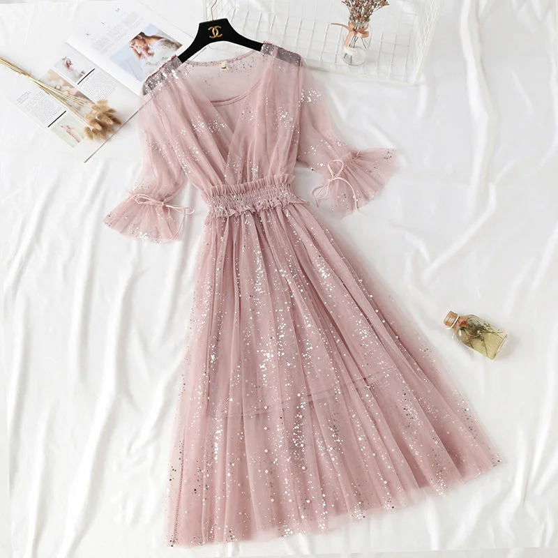 Gauze super fairy sweet niche Kikyo skirt  4301 vintage skirt charm