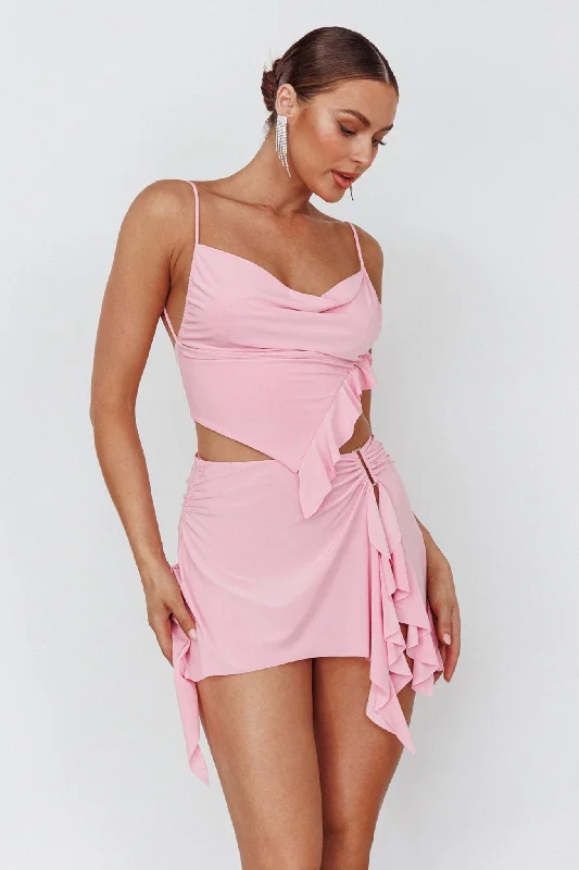 Such A Tease Split Mini Skirt Pink pencil skirt chic