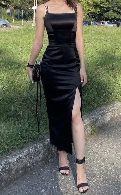 Simple Black Straps Sheath Party Dress Formal Dinner Dress, DP4007 Tunics Exclusive limited