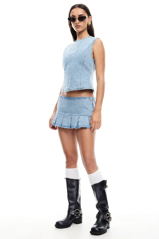 LIONESS Miracle Mini Skirt Denim wool skirt breathable