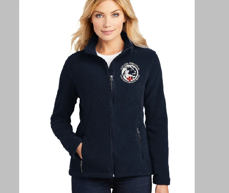 ACS Lions - Ladies Fleece Jacket - Full Zip Herringbone Jacket Checkered Jacket Solid Jacket