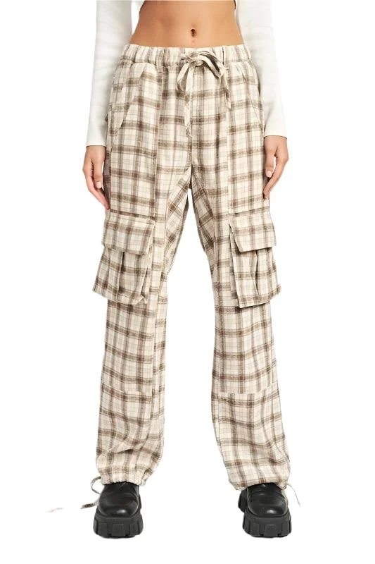 Squared Cargo Pants With Drawstrings Comfy Cargo Trousers