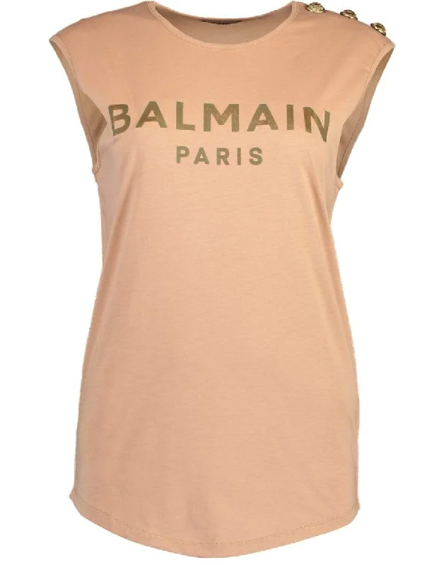 Three Button Logo Tank Top pastel tank top