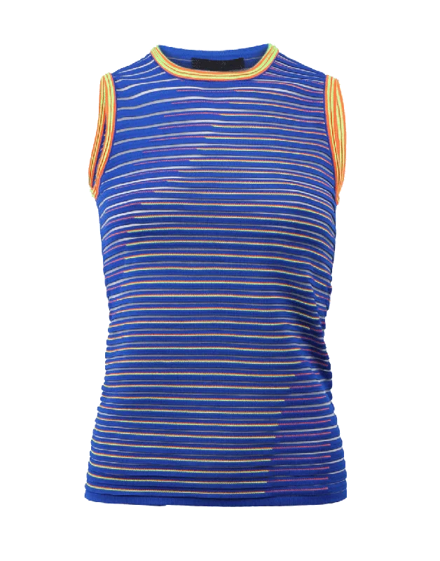 Twisted Graphic Stripe Tank ribbed tank top