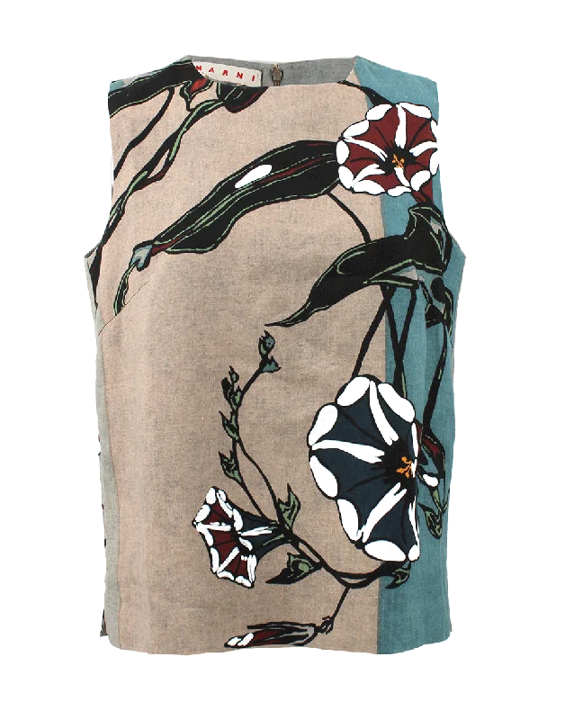 Powis Print Boxy Tank relaxed fit tank