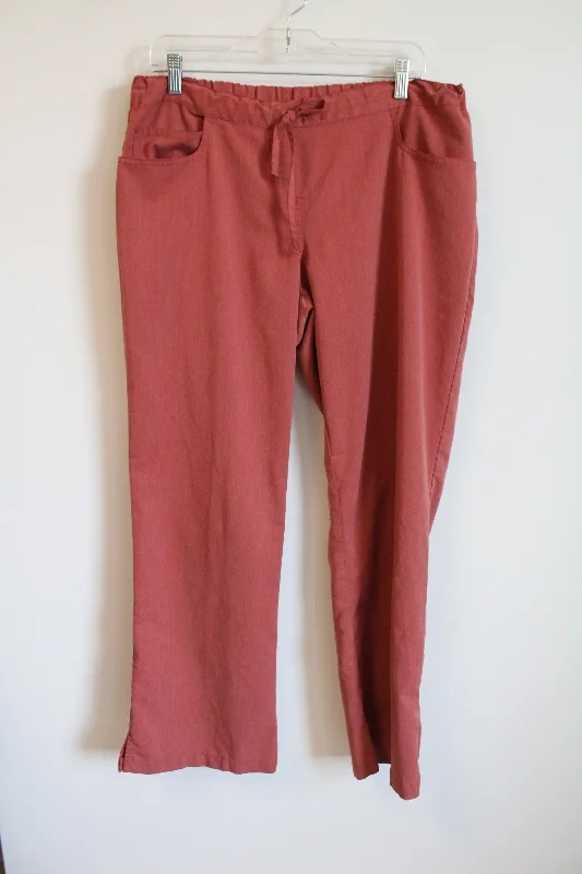 Grey's Anatomy Signature Series Terracotta Orange Scrub Pants | L Comfortable Denim Trousers