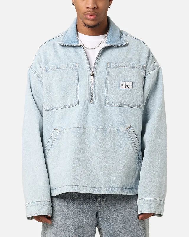 Calvin Klein Denim Pop Over Quarter Zip Jacket Light Blue Satin Jacket Silk Jacket Chiffon Jacket Calvin Klein Denim Pop Over Quarter Zip Jacket Light Blue Satin Jacket Silk Jacket Chiffon Jacket