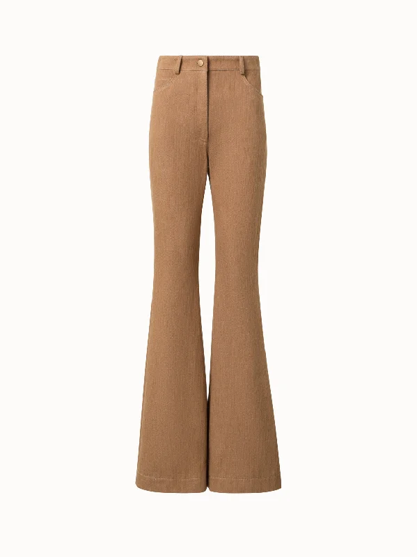 Flared Cotton Wool Denim Pants Cozy Lounge Pants
