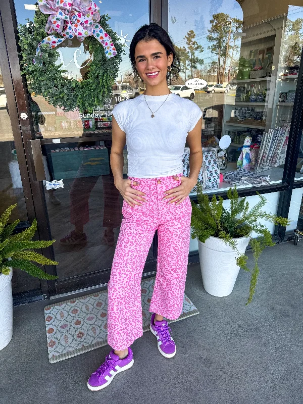 Pink Cheetah Pants Casual Lounge Pants