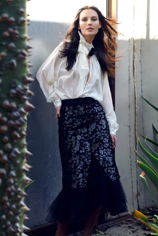 Extra Benjamin Skirt Noir Cluster Shine - Le Superbe velvet skirt plush