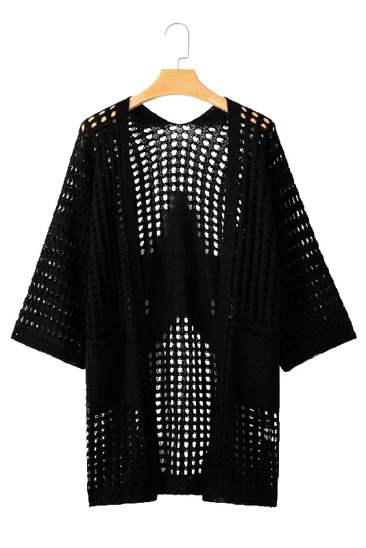 Trendy Knit Cardigan Satin Blend Silk Blend Wool Blend