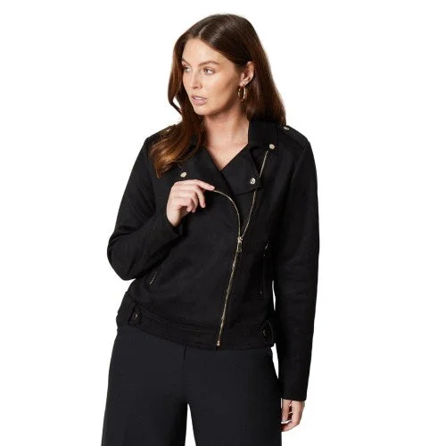 Principles Womens/Ladies Suedette Bonded Biker Jacket Denim Jacket Leather Jacket Suede Jacket