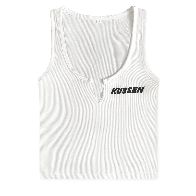 GP BASIC RIBBED TANK WMNS WHT navy tank top