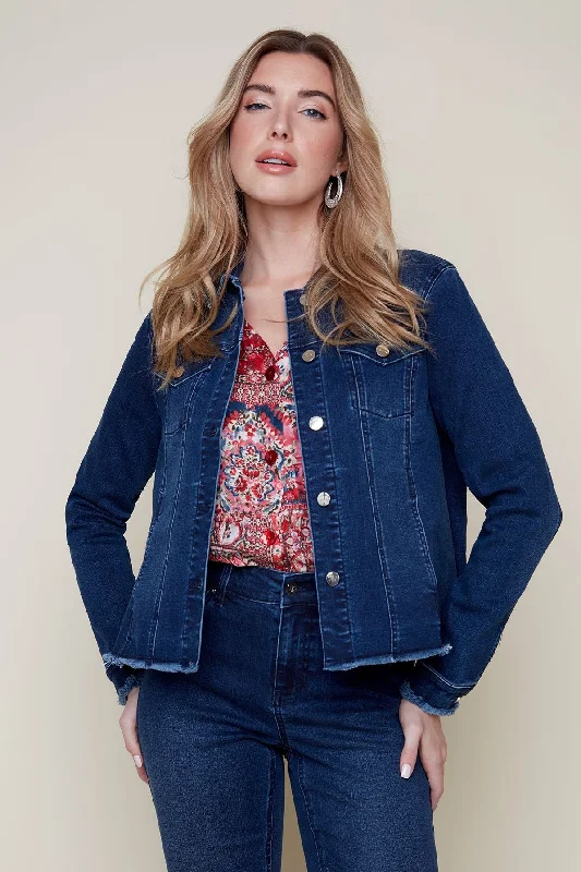 Renuar Jean Jacket R3846D-E2141-INDWAS Indigo Wash Nylon Fabric Polyester Fabric Spandex Fabric