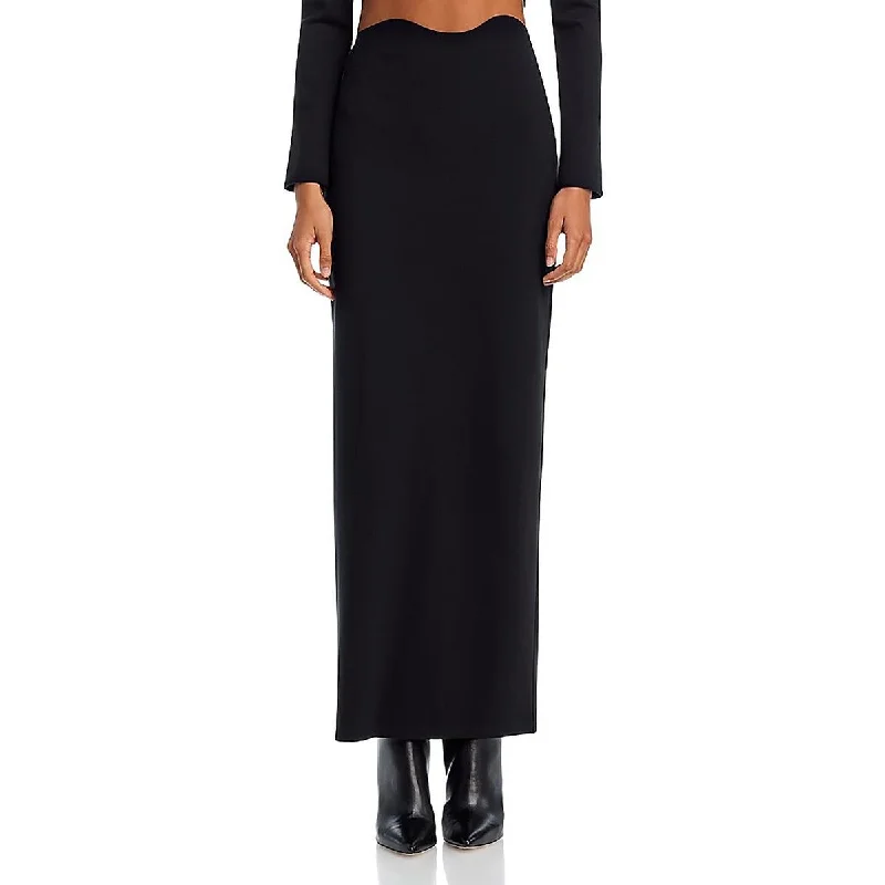 STAUD Womens Solid Maxi Skirt midi skirt versatile