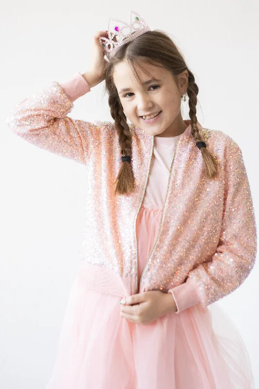 Peach Sequin Jacket Quilted Jacket Puffer Jacket Insulated Jacket