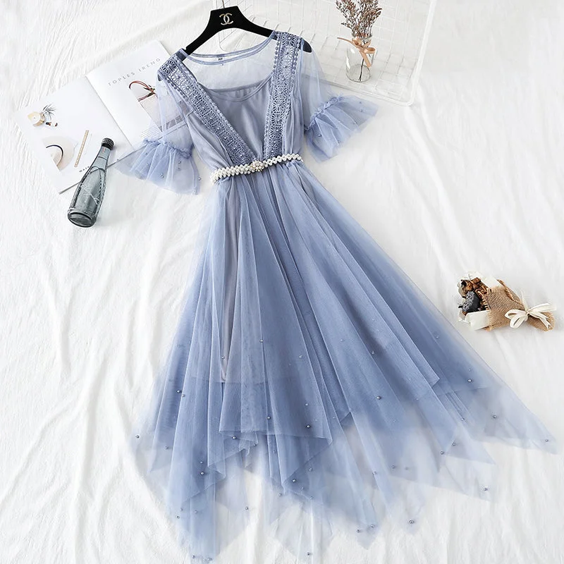 Fairy super xiansen sweet French high waist layered cake skirt  4337 lace skirt feminine