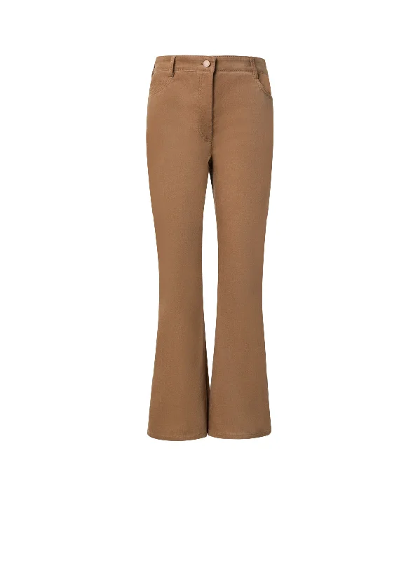 Cropped Velvet Bootcut Pants in Cotton Trendy Printed Leggings