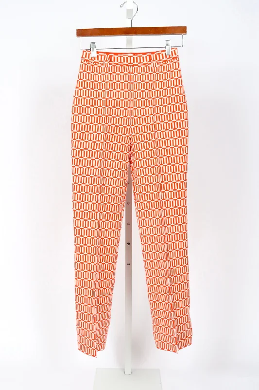 Geo Jacquard Charlie Pant - Orange Combo (By Phone Order Only) Cozy Knit Pants