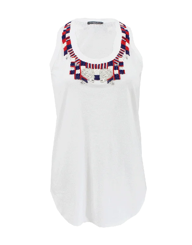 Embroidered Racerback Tank v-neck tank top