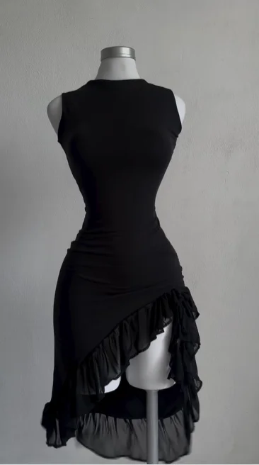 Black Sleeveless Sheath Formal Party Dress Midi Cocktail Dress, DP3272 Tunics Leisure comfortable