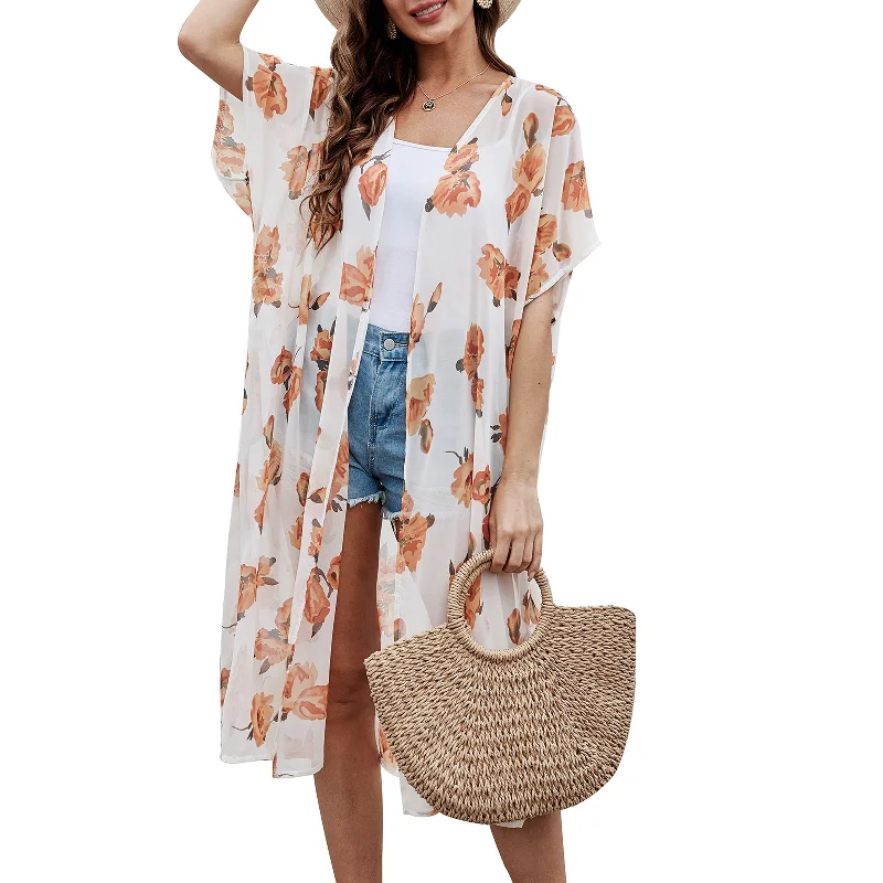 Fashion Womens Beach Bikini Cover Ups Loose Sheer Kimono Cardigan Tops Wrap Modern Contemporary chic