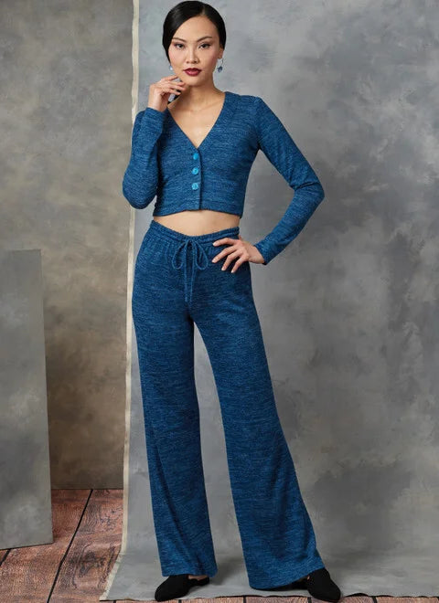 Vogue Cardigan, Tunic and Trousers V1914 Velvet Chenille Corduroy