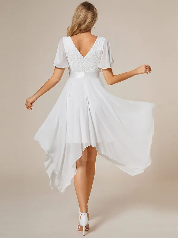 Elegant White Chiffon Party Dress Tunics Print Colorful