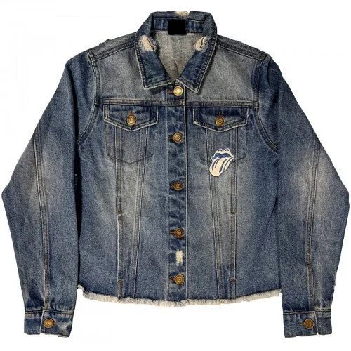 The Rolling Stones Womens/Ladies Script Denim Jacket Striped Jacket Polka Dot Jacket Floral Jacket
