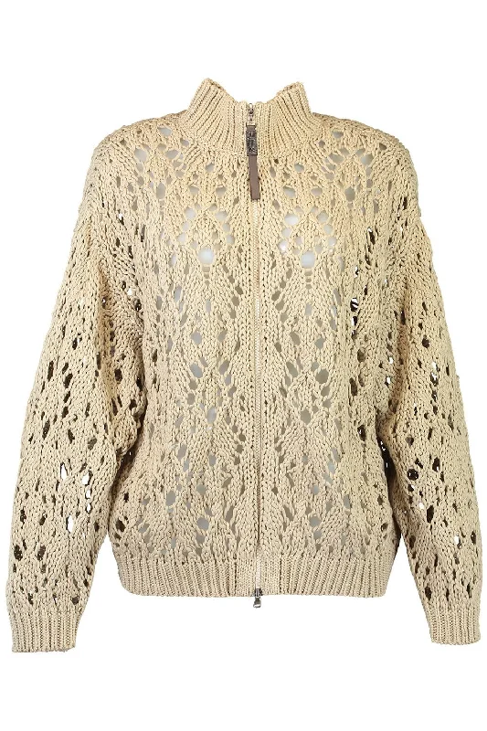 Precious Zipper Pull Cardigan Fitted Loose Oversized