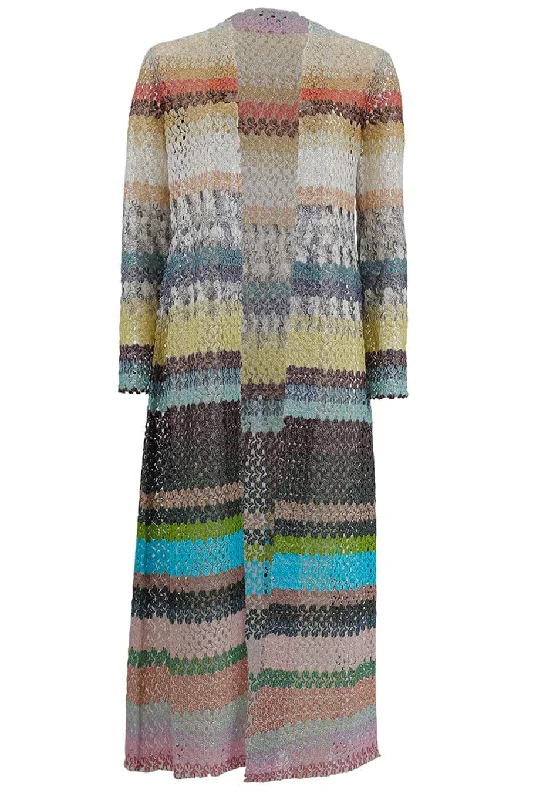 Long Cardigan Polka Dot Checkered Tartan