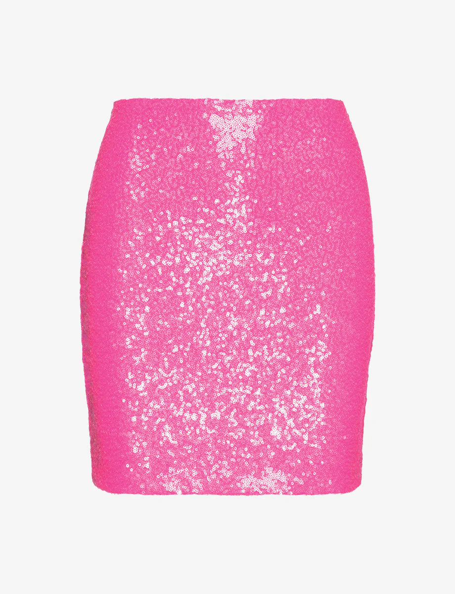 Sequin Mini Skirt Commando Pink - Commando velvet skirt glossy
