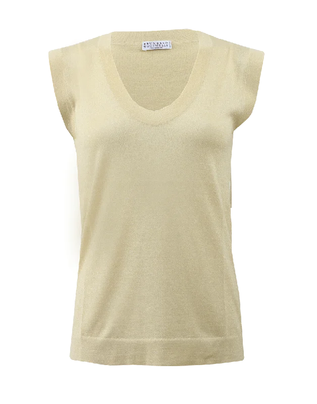 Cashmere Silk Lurex Tank strapless tank top