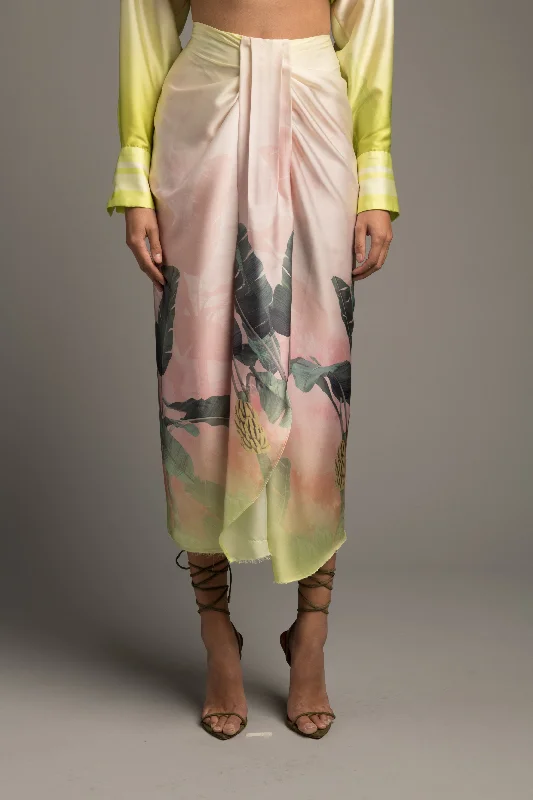 Lulu Parreo Skirt Banana Palms - Le Superbe seamless skirt comfort