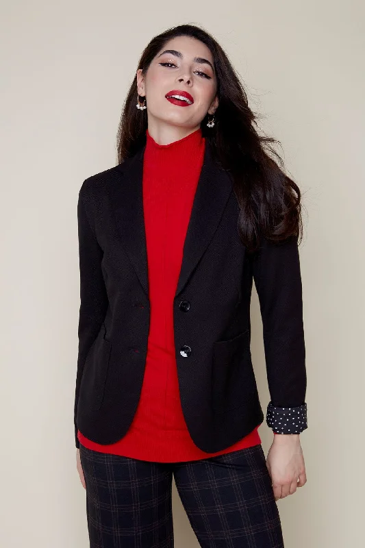 Renuar Knit Jacket R3768-E2102-BLPODO Black Hoodie Zip-Up Jacket Button-Up Jacket