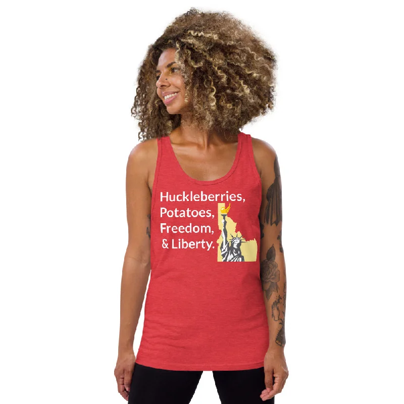 Huckleberries and Potatoes Unisex Tank Top cold shoulder tank