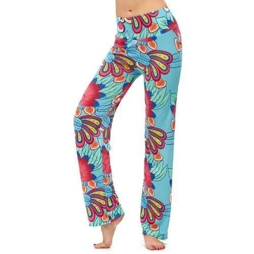 High Waist Casual Boho Pants - Light Blue Xl Fashionable Track Pants
